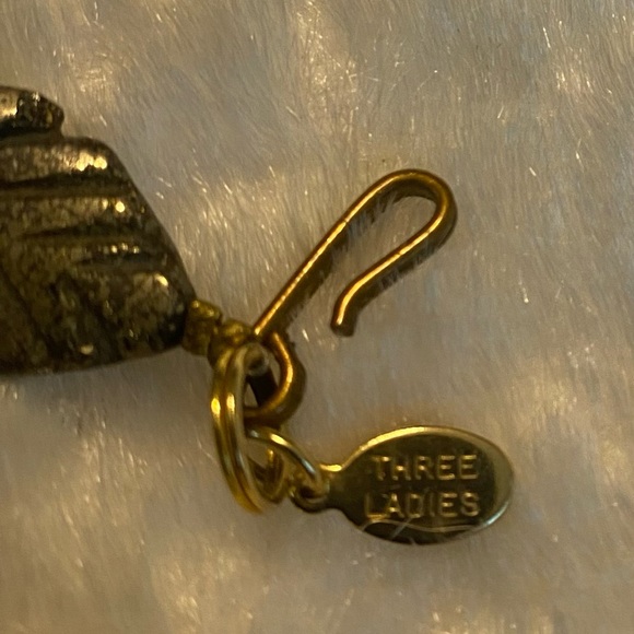 VTG Signed Three Ladies Stone & Bead Necklace - Picture 3 of 3